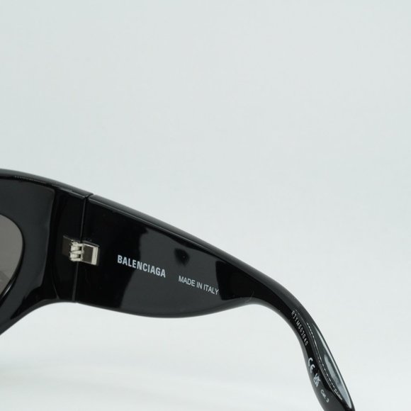 Balenciaga BB0228S 001 Geometric Sunglasses - Black/Grey main image 10